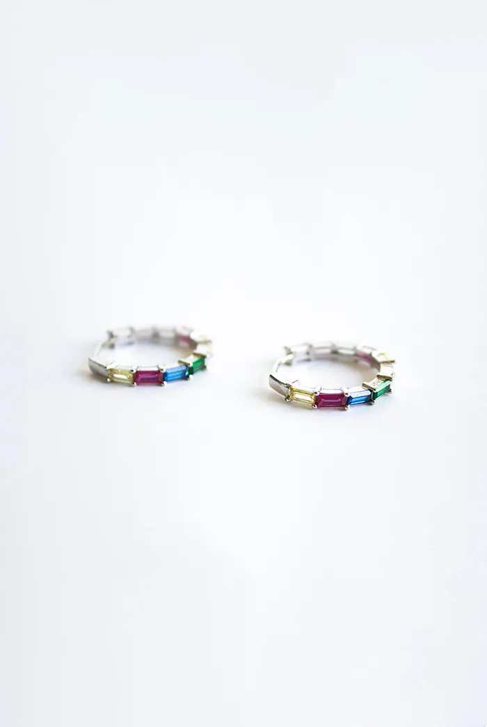 Pendientes Aro Zirconitas Colores