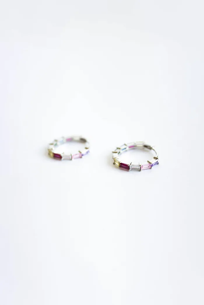Pendientes Aro Zirconitas Colores