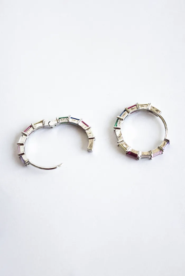 Pendientes Aro Zirconitas Colores