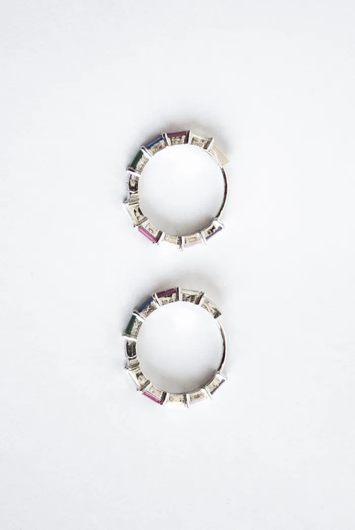 Pendientes Aro Zirconitas Colores