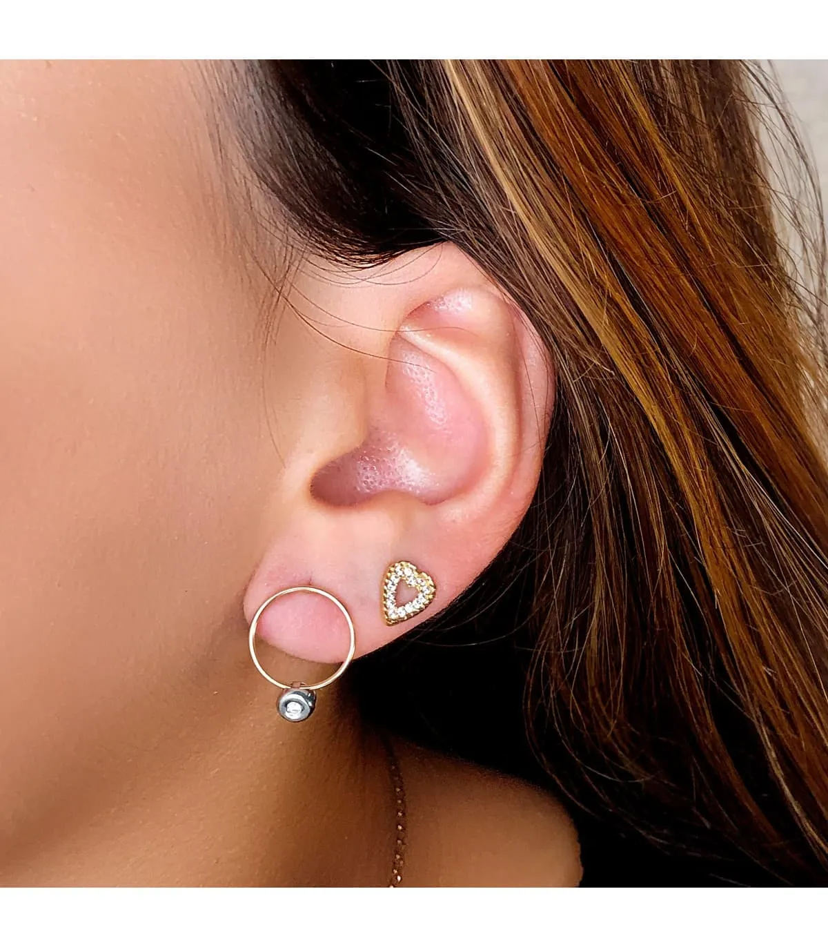 Pendientes Aros Diamantes 0.030 Qtes. 18K Bicolor