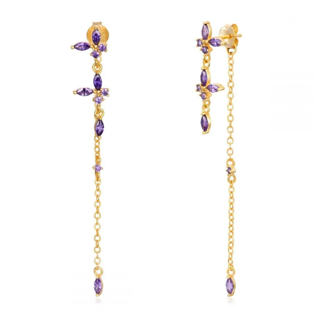 Pendientes Cascade Amatista Oro (PAR)