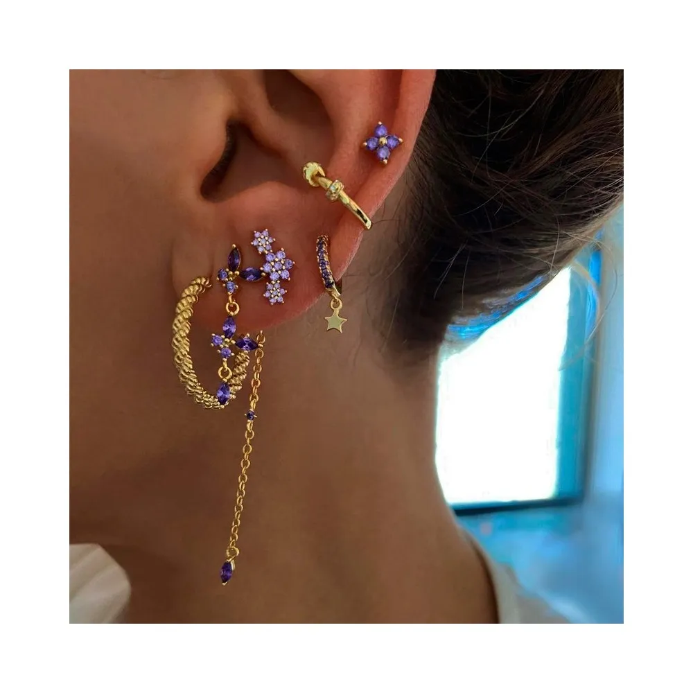 Pendientes Cascade Amatista Oro (PAR)