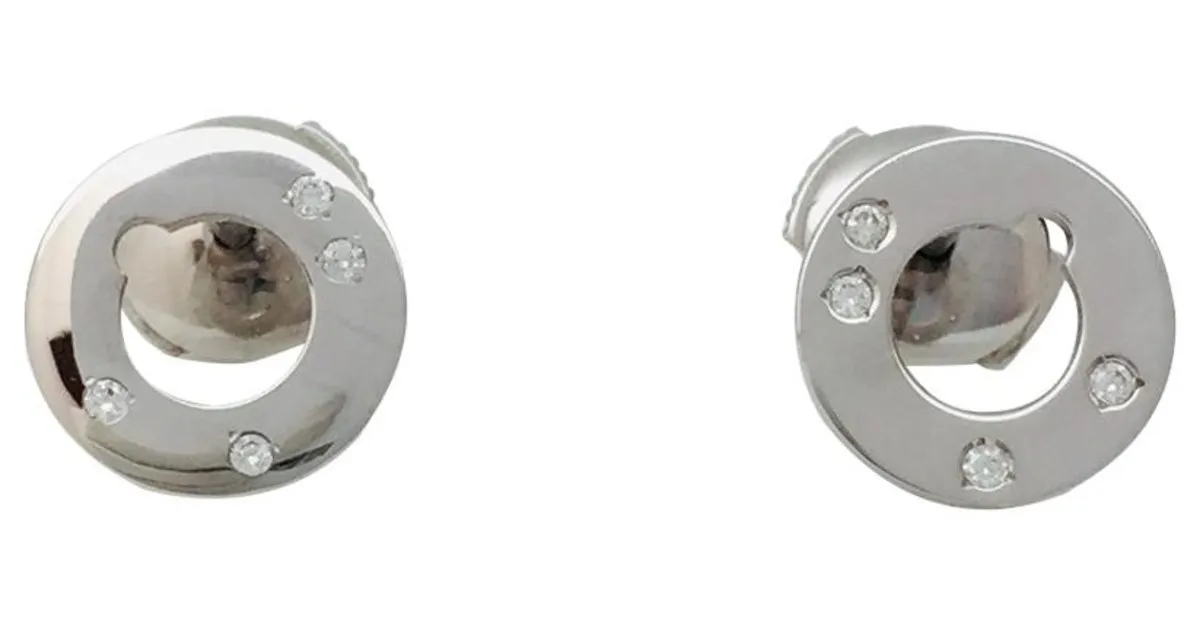 Pendientes Dinh Van "Target" en oro blanco y diamantes.. 