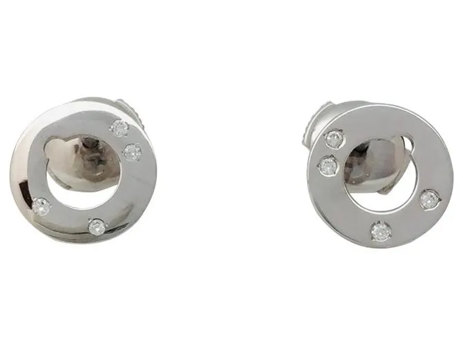 Pendientes Dinh Van "Target" en oro blanco y diamantes.. 
