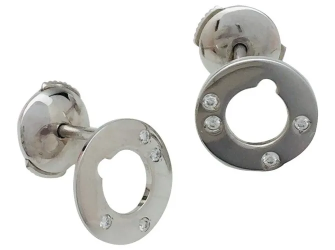 Pendientes Dinh Van "Target" en oro blanco y diamantes.. 