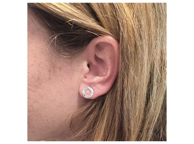 Pendientes Dinh Van "Target" en oro blanco y diamantes.. 