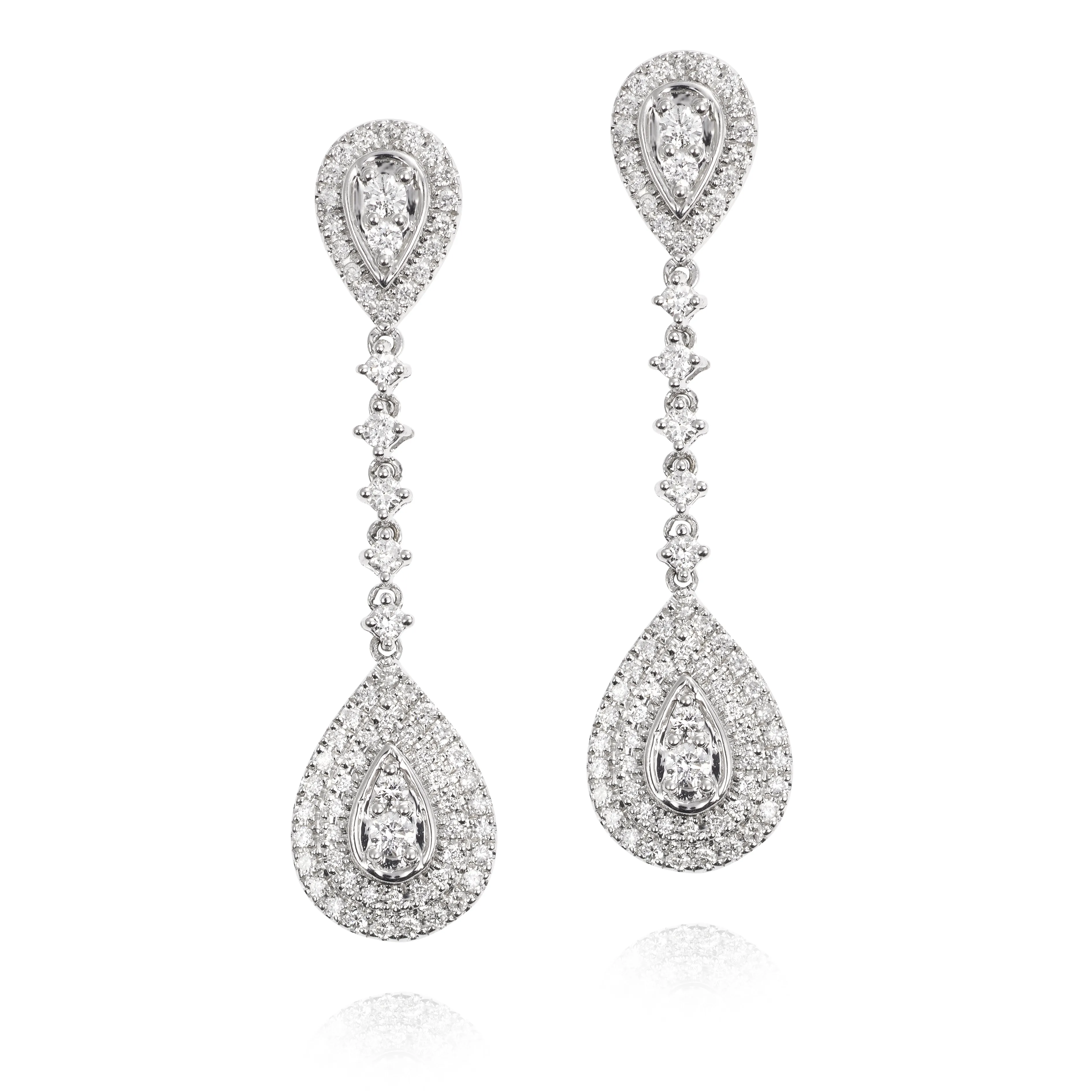 *Pendientes Novia en Oro blanco con diamantes