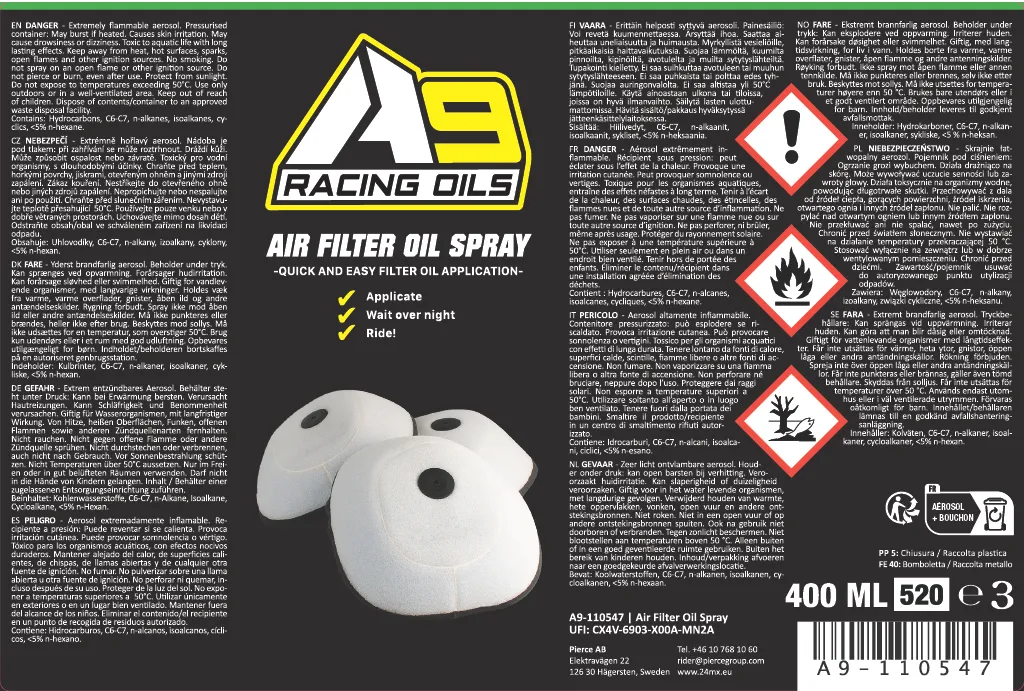 Portalatas Proworks + 6 Sprays A9 Value Pack