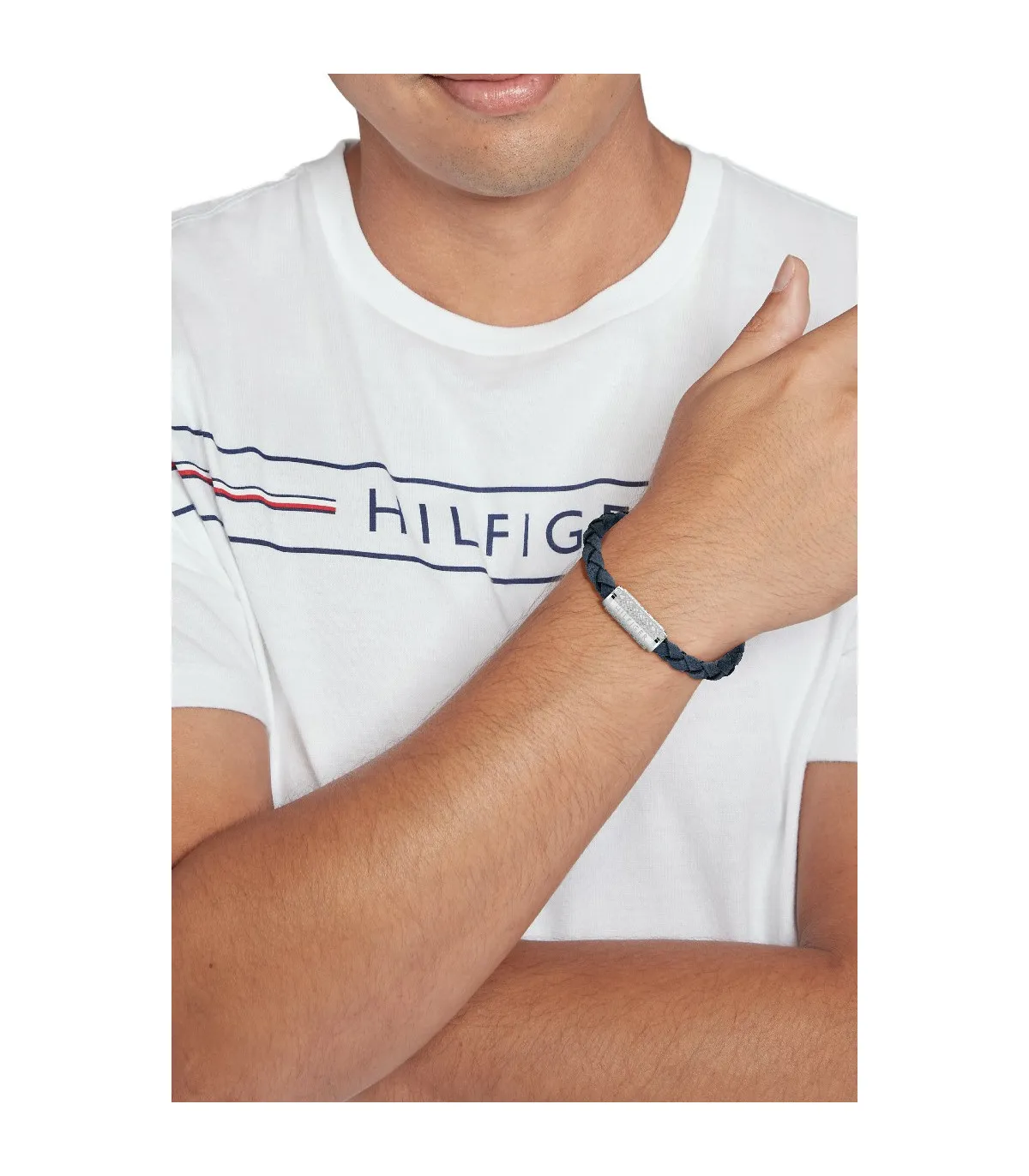 PULSER TOMMY HILFIGER HOMBRE PIEL TRENZADA AZUL Y ACERO INOXIDABLE  2790480