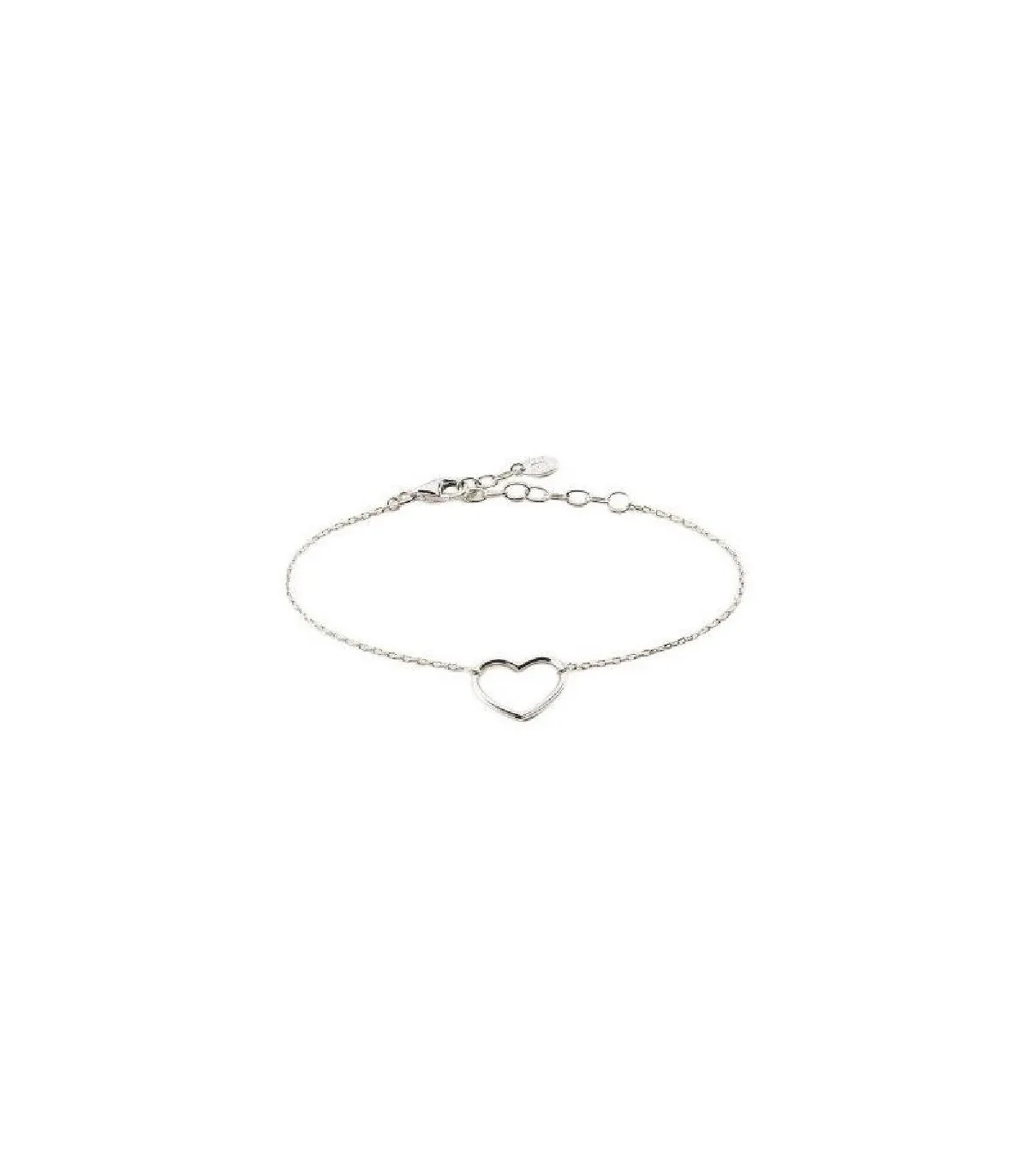 PULSERA AGATHA CORAZON PLATA BAÑO RODIO  2420777050TU