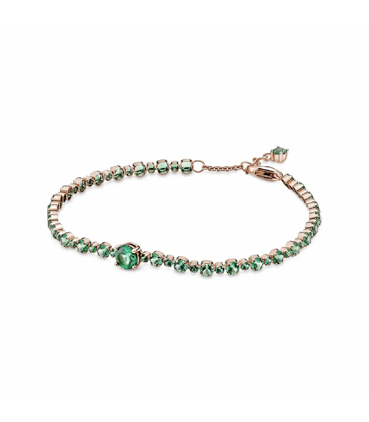 PULSERA PANDORA ROSE PAVé BRILLANTE VERDE  580044C01