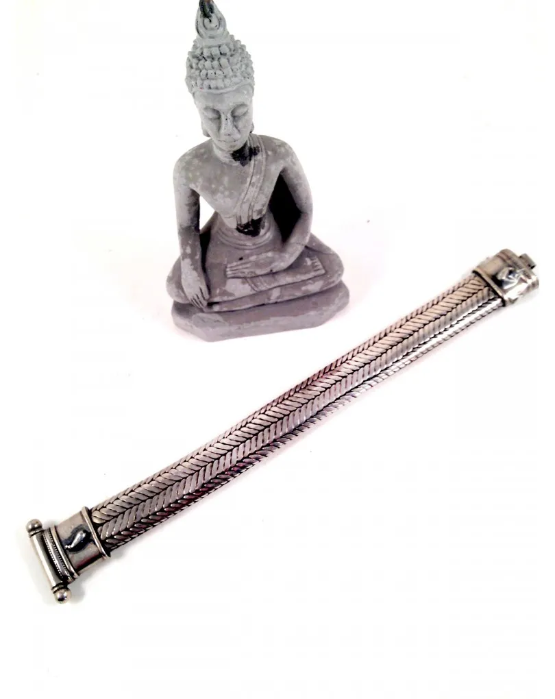 PULSERA SERPIENTE PLANA PARA HOMBRE (MEDIDAS:1.5CM ANCHO,PESO 170G, LARGO 22CM)