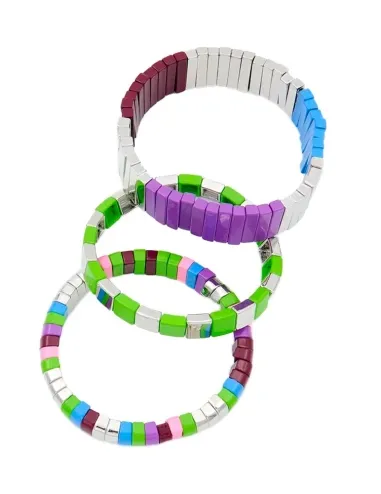 Pulsera verde y morada Felena (Set de 3)
