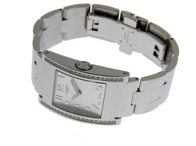 Reloj Lanvin de Cuarzo con Bisel de Diamantes FL1421S, Acero inoxidable plateado, Segunda mano en muy buen estado. Plata 