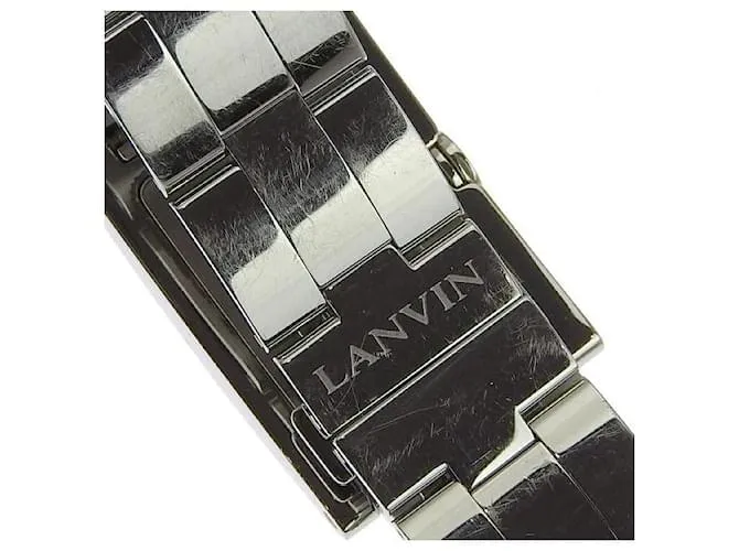 Reloj Lanvin de Cuarzo con Bisel de Diamantes FL1421S, Acero inoxidable plateado, Segunda mano en muy buen estado. Plata 