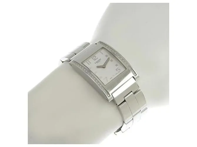 Reloj Lanvin de Cuarzo con Bisel de Diamantes FL1421S, Acero inoxidable plateado, Segunda mano en muy buen estado. Plata 