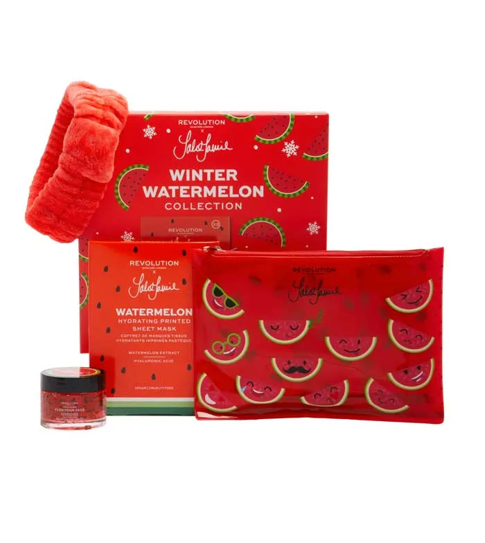 REVOLUTION SKINCARE  SET DE REGALO JAKEJAMIE WINTER WATERMELON COLLECTION