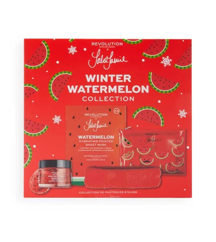 REVOLUTION SKINCARE  SET DE REGALO JAKEJAMIE WINTER WATERMELON COLLECTION