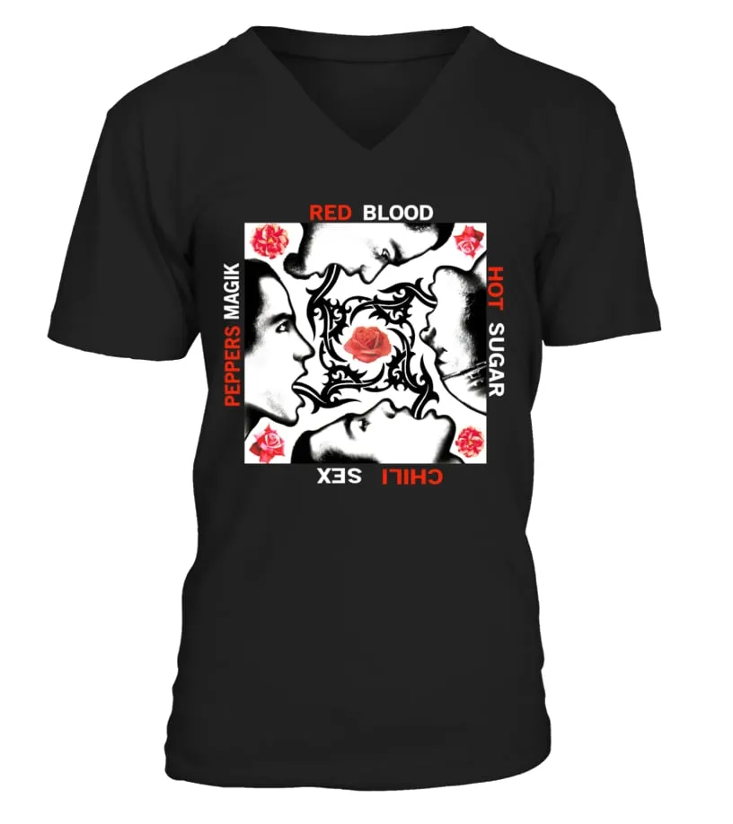 RK90SBK. BLOOD SUGAR SEX MAGIK  RED HOT CHILI PEPPERS (1991) CAMISETA CUELLO EN V UNISEX