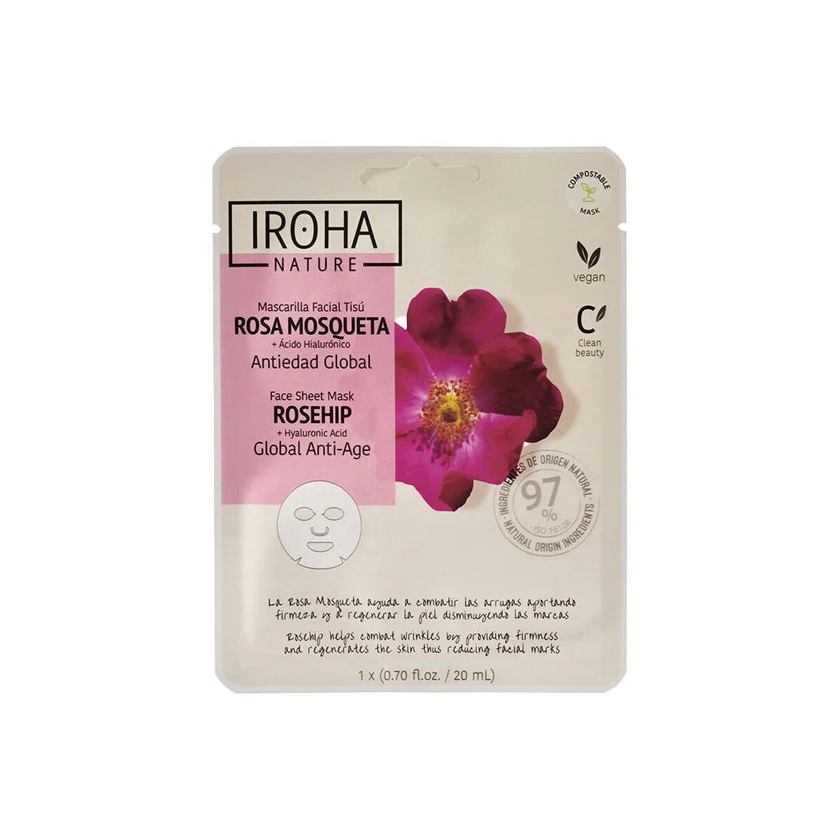 Rosa Mosqueta Mascarilla Facial Tisú
