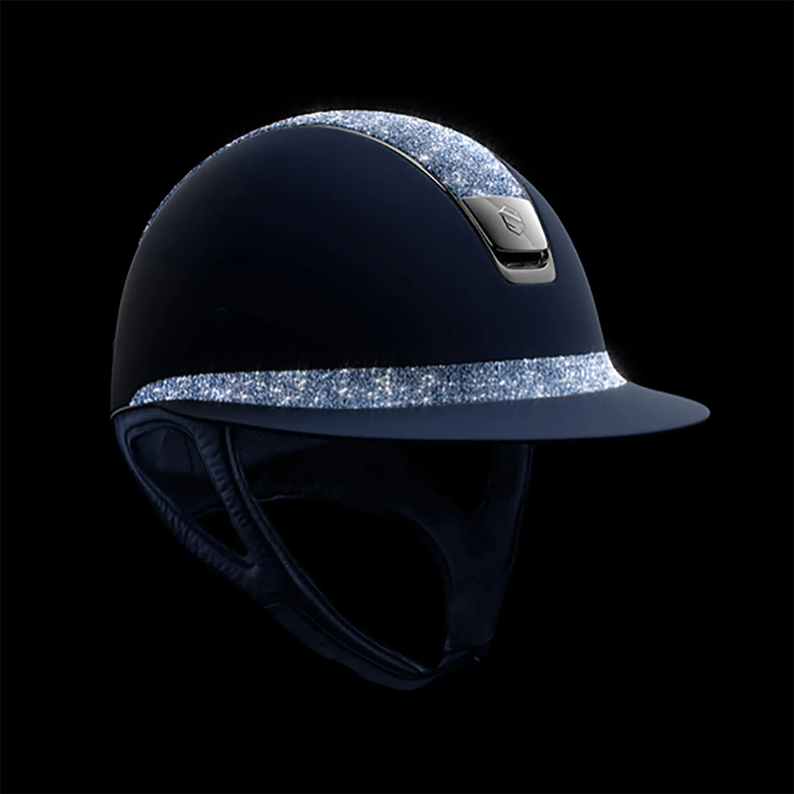 Samshield Casco Miss Shield Shadowmatt Crystals, visera cromada negra (sin revestimiento)