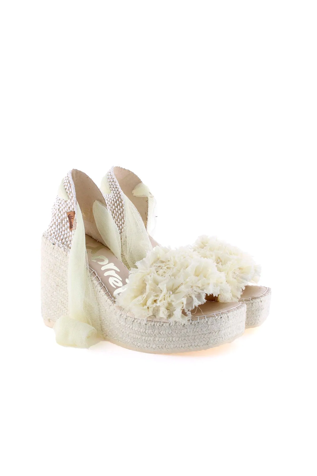 Sandalia cintas novia crudo Monet