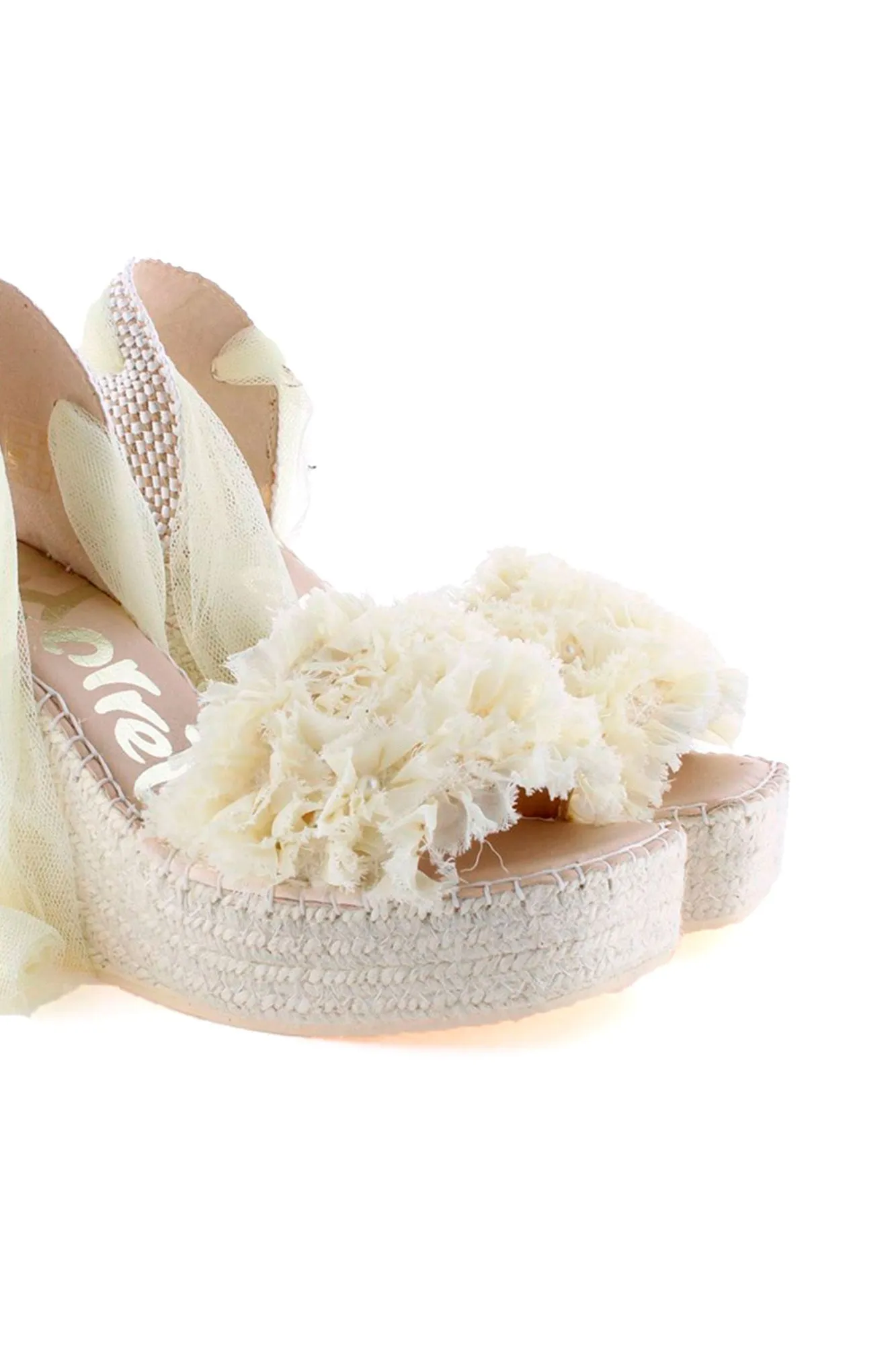 Sandalia cintas novia crudo Monet