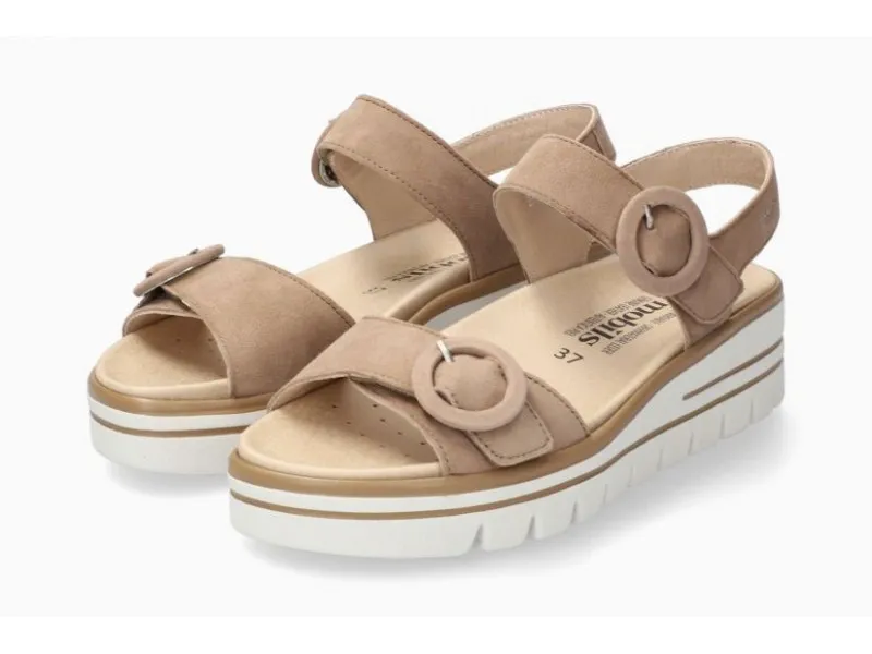 SANDALIA DE CUÑA MOBILS ERGONOMIC CLARA MEPHISTO EN COLOR OCRE O TAUPE