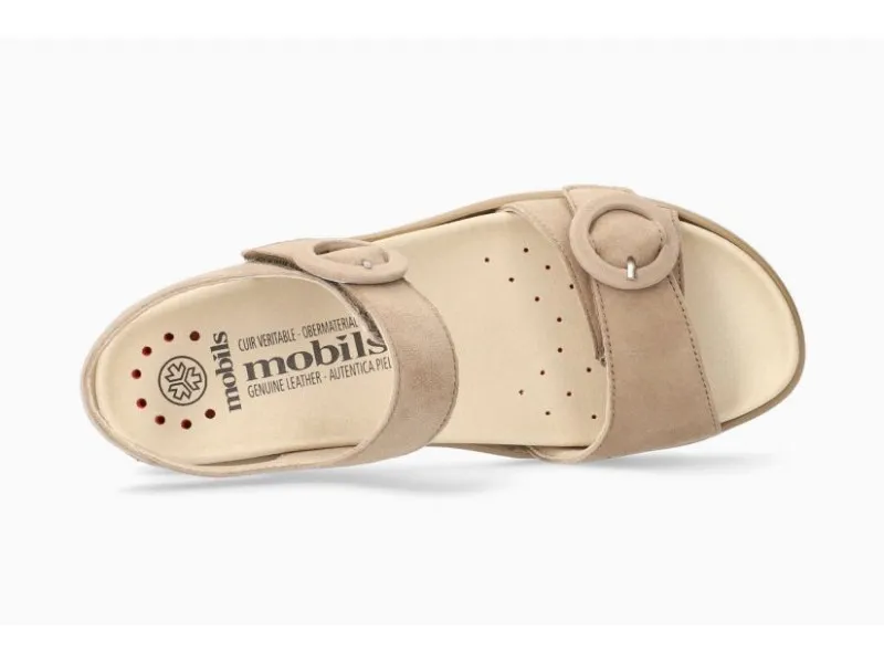 SANDALIA DE CUÑA MOBILS ERGONOMIC CLARA MEPHISTO EN COLOR OCRE O TAUPE