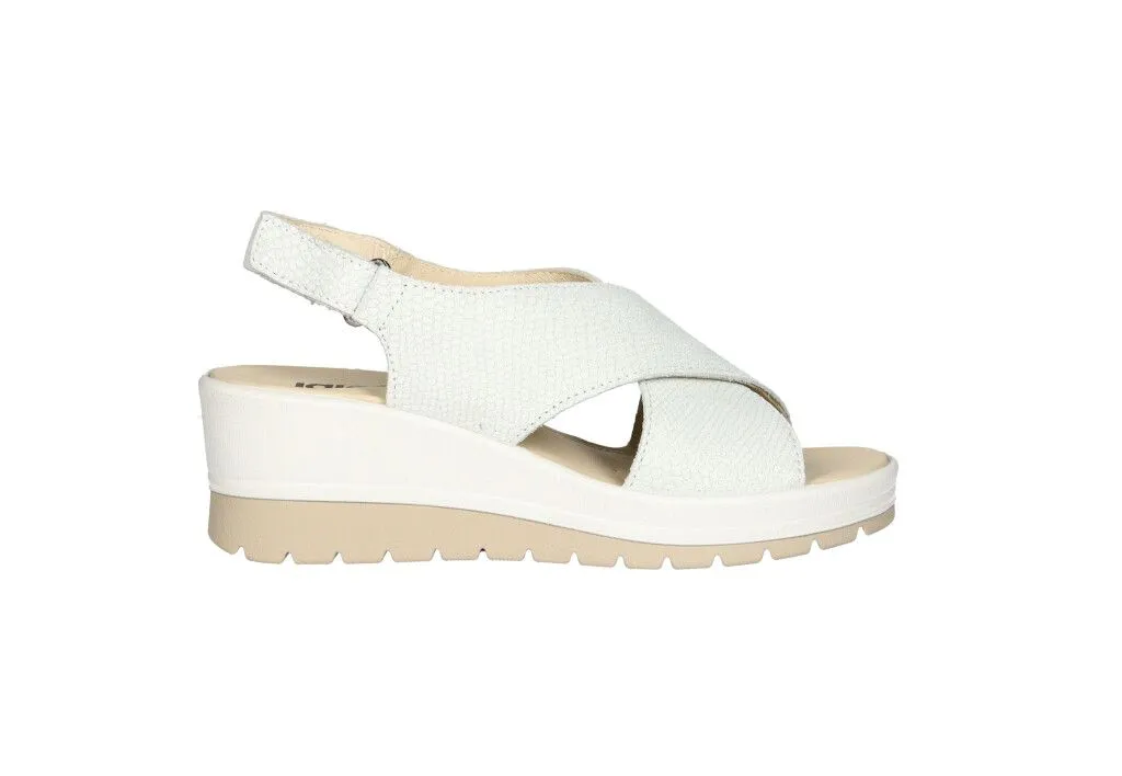 Sandalia Hielo Nobuck Hielo Dos Tiras Cruzadas CuÑa Baja