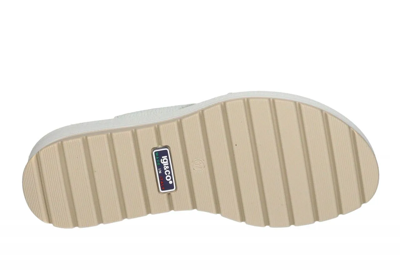 Sandalia Hielo Nobuck Hielo Dos Tiras Cruzadas CuÑa Baja