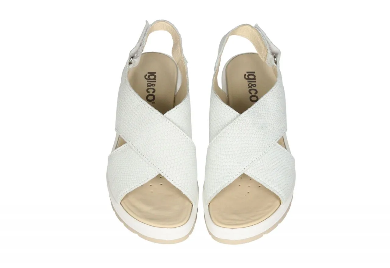 Sandalia Hielo Nobuck Hielo Dos Tiras Cruzadas CuÑa Baja