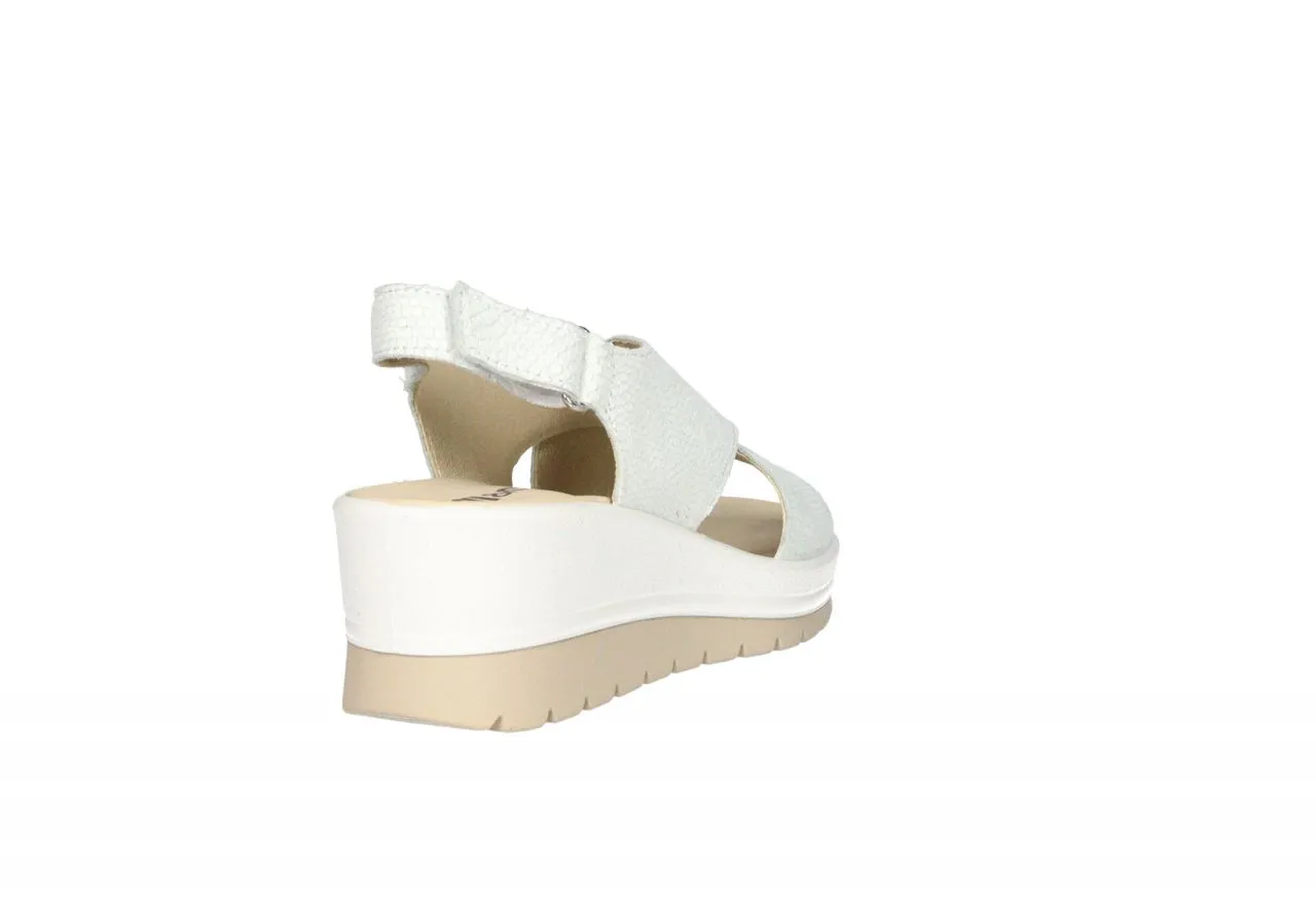 Sandalia Hielo Nobuck Hielo Dos Tiras Cruzadas CuÑa Baja