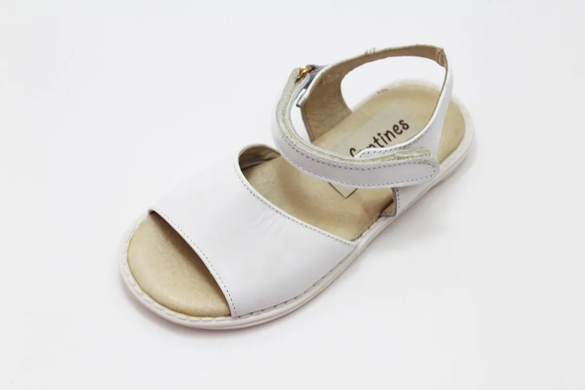 Sandalia niña en piel blanco