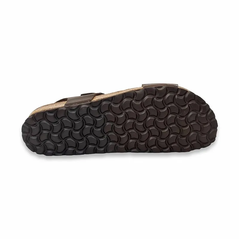 Sandalias Bio Hombre Piel Plantilla Acolchada Corcho Y Piel 72601 Moka, de Casual