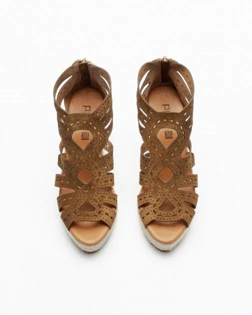 Sandalias con cuña PROF 23199 Camel