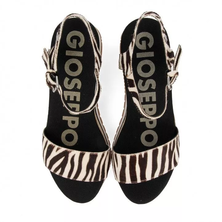 Sandalias cuña Gioseppo con print de cebra y cuña Hardee