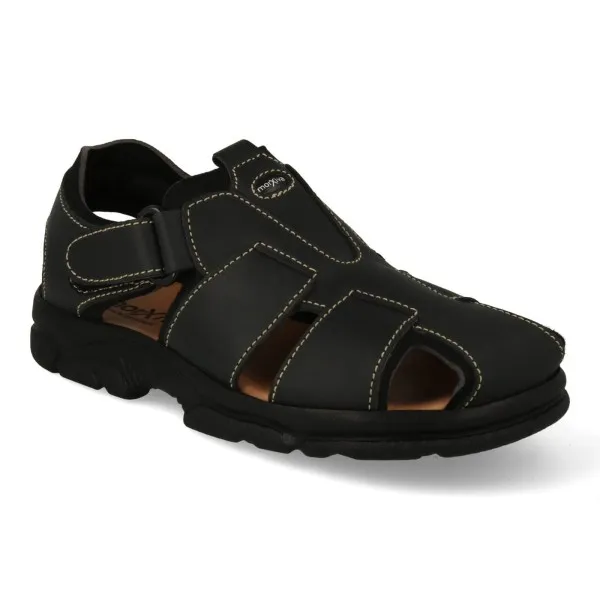 SANDALIAS HOMBRE VESTIR PIEL MOD. BECEITE NEGRO
