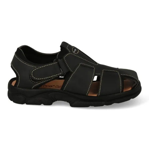 SANDALIAS HOMBRE VESTIR PIEL MOD. BECEITE NEGRO