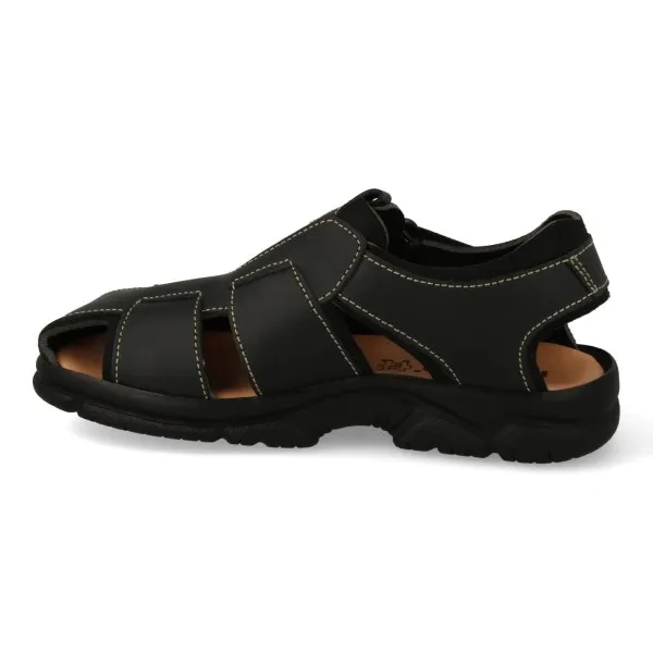 SANDALIAS HOMBRE VESTIR PIEL MOD. BECEITE NEGRO