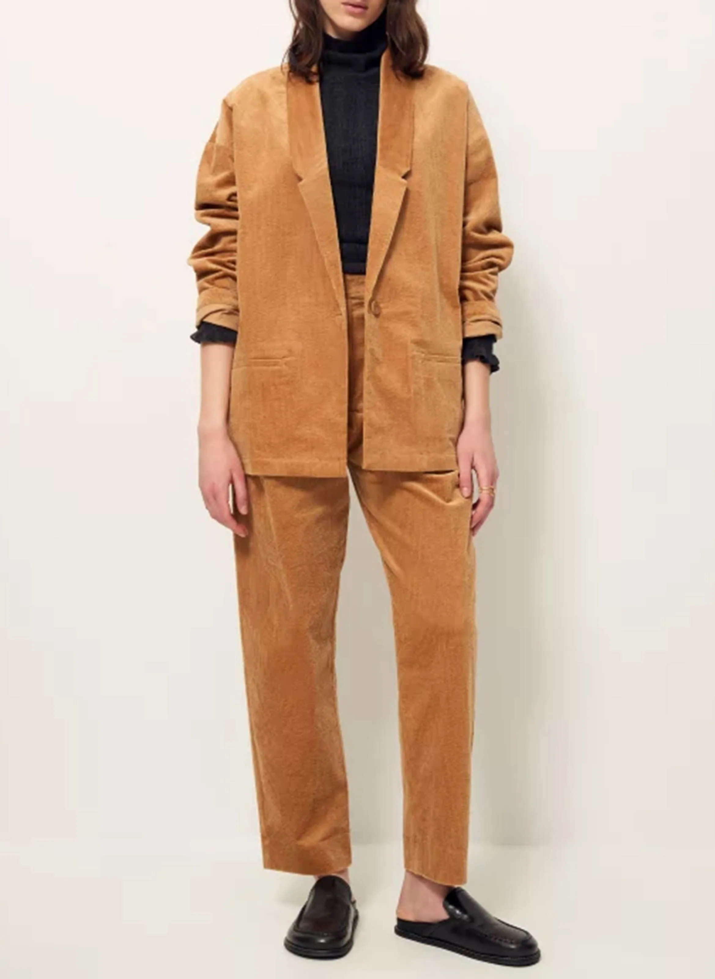 SESSUN SAVILE ROW  PANTALóN DE TALLE ALTO EN ALGODóN MEZCLADO EN BEIGE