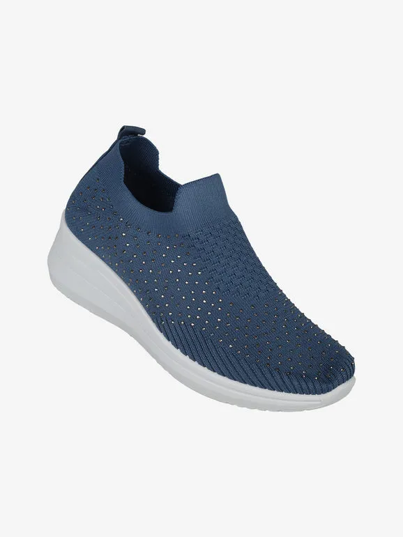 SOLADA ZAPATILLAS SLIPON DE MUJER CON CUñA Y STRASS