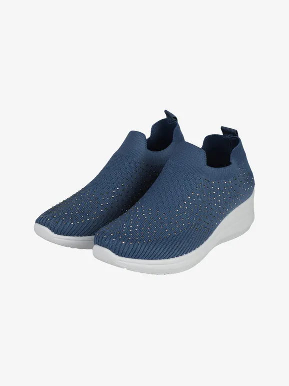 SOLADA ZAPATILLAS SLIPON DE MUJER CON CUñA Y STRASS