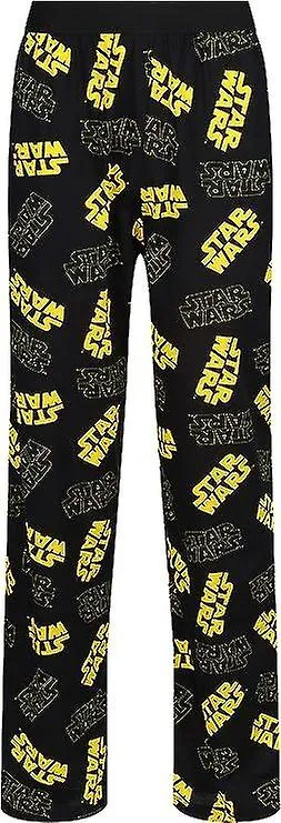 STAR WARS CLASSIC LOGO BLACK AND YELLOW LOUNGE PANTS  ADULTS UNISEX