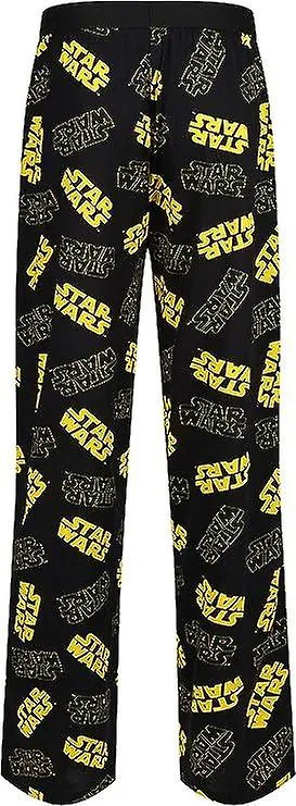 STAR WARS CLASSIC LOGO BLACK AND YELLOW LOUNGE PANTS  ADULTS UNISEX