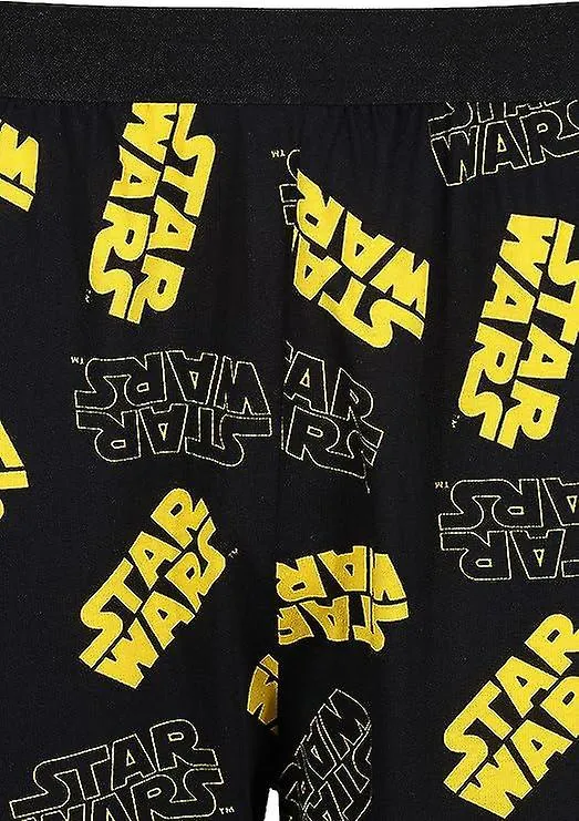 STAR WARS CLASSIC LOGO BLACK AND YELLOW LOUNGE PANTS  ADULTS UNISEX