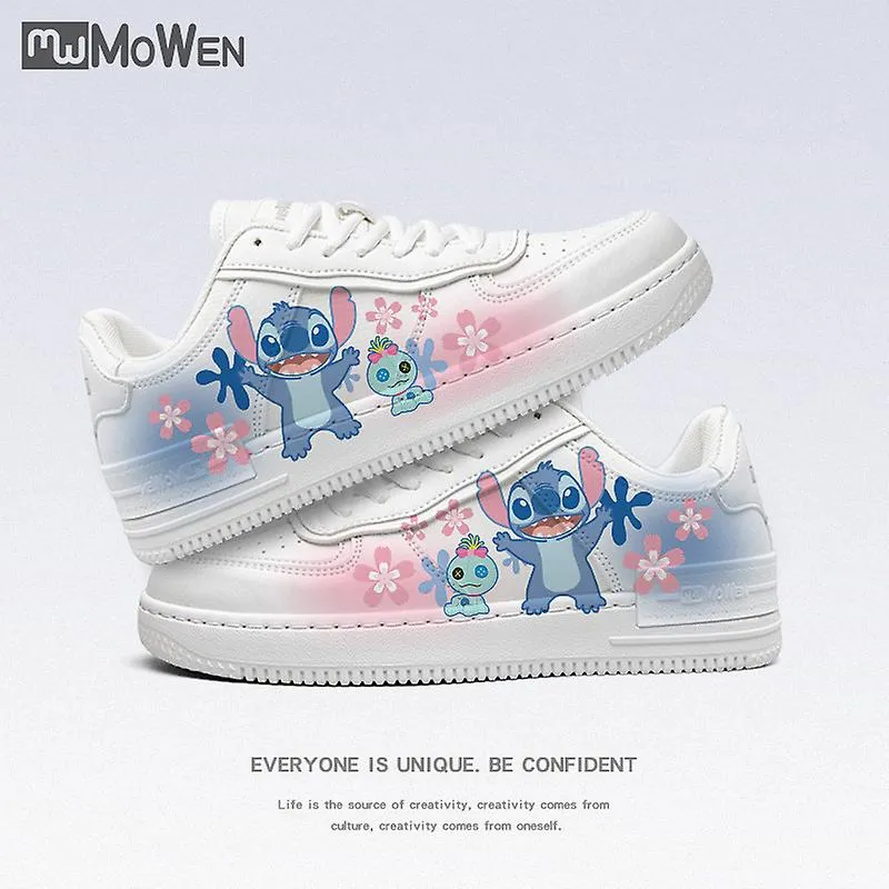 Stitch Little White Shoes Student Low Top Sneakers New Casual Versatile