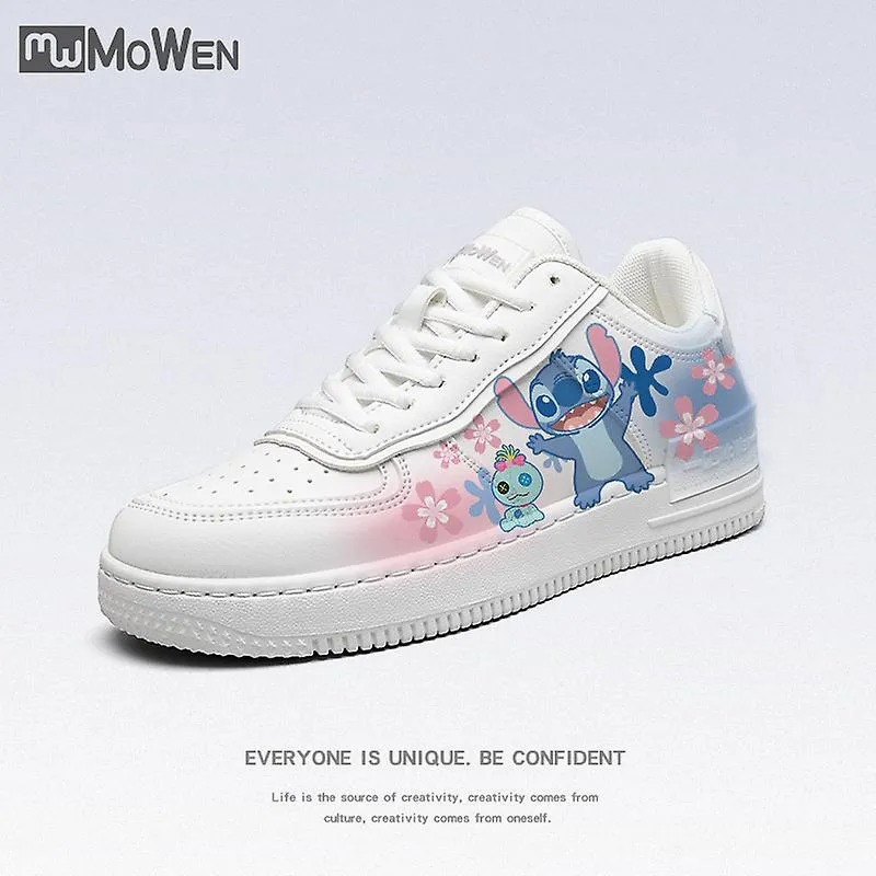 Stitch Little White Shoes Student Low Top Sneakers New Casual Versatile