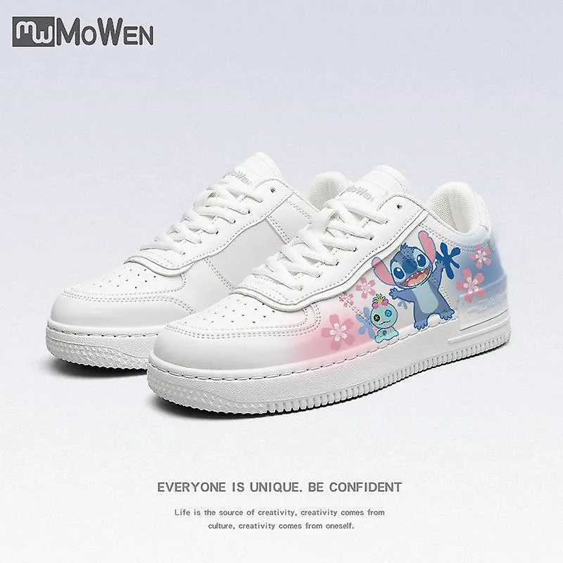 Stitch Little White Shoes Student Low Top Sneakers New Casual Versatile